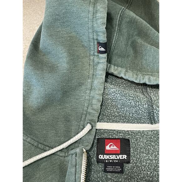 Quiksilver Light Hooded Jacket Men’s Size Small Green Casual Full Zip Skater Y2K - Picture 14 of 14